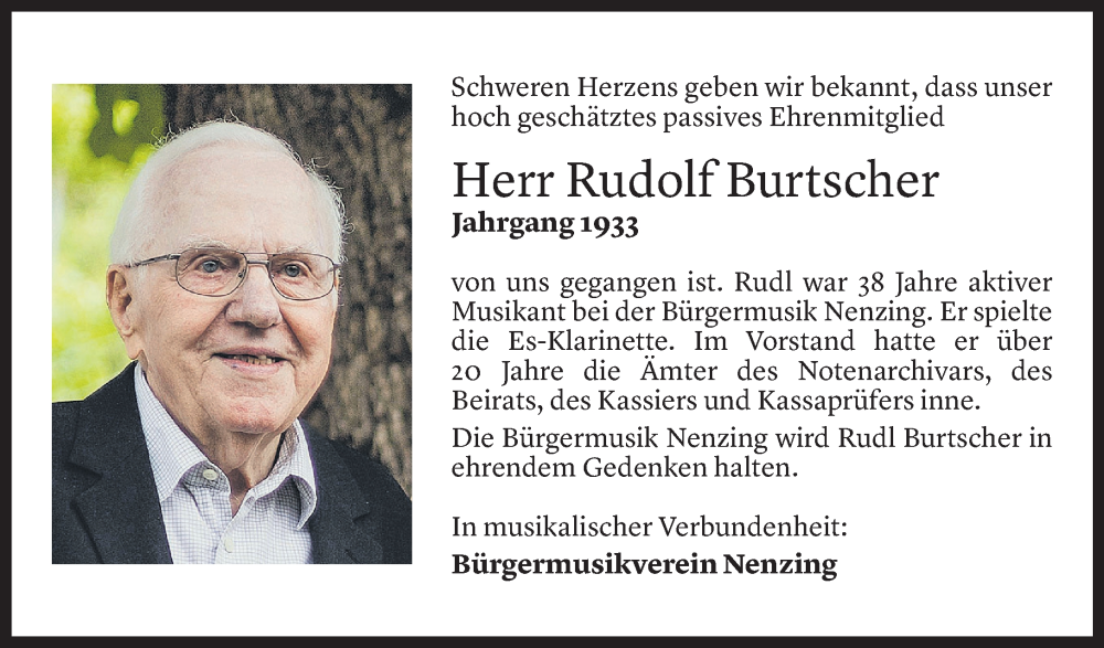  Todesanzeige für Rudolf Burtscher vom 18.08.2022 aus Vorarlberger Nachrichten