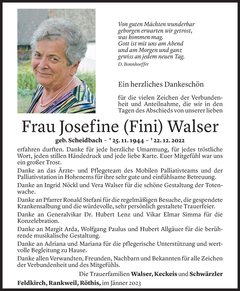 Todesanzeigen Von Josefine Walser Todesanzeigen Vorarlberger Nachrichten   127a8227 140a 4e47 A8c9 9f55091f2e0d 