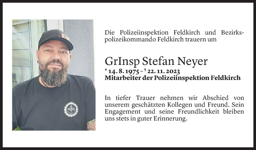  Todesanzeige für Stefan Neyer vom 29.11.2023 aus Vorarlberger Nachrichten