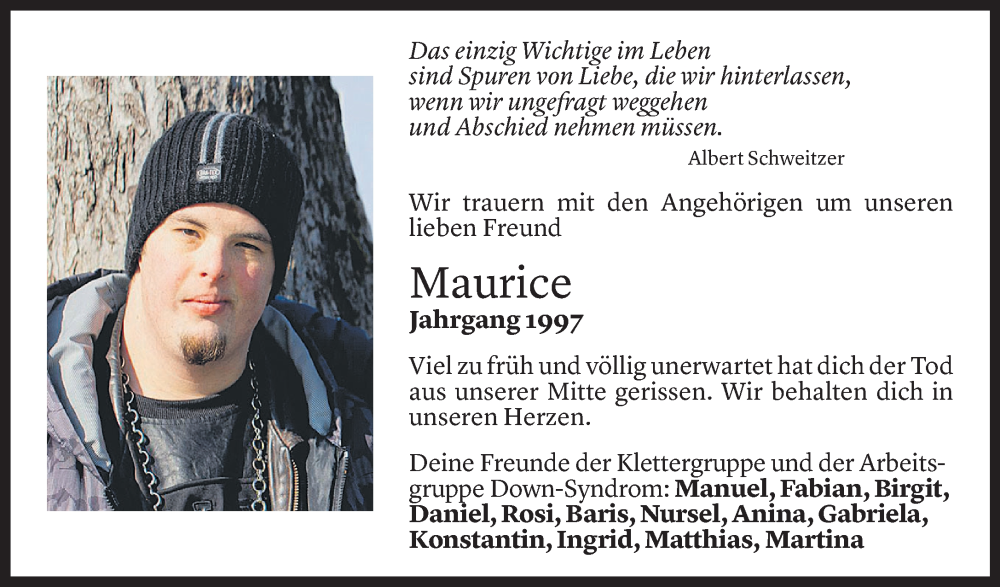  Todesanzeige für Maurice Nouaili vom 04.02.2023 aus Vorarlberger Nachrichten