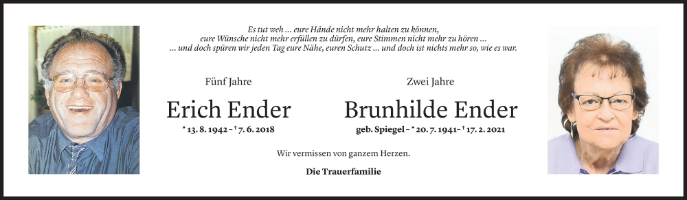  Todesanzeige für Brunhilde Ender vom 17.02.2023 aus Vorarlberger Nachrichten