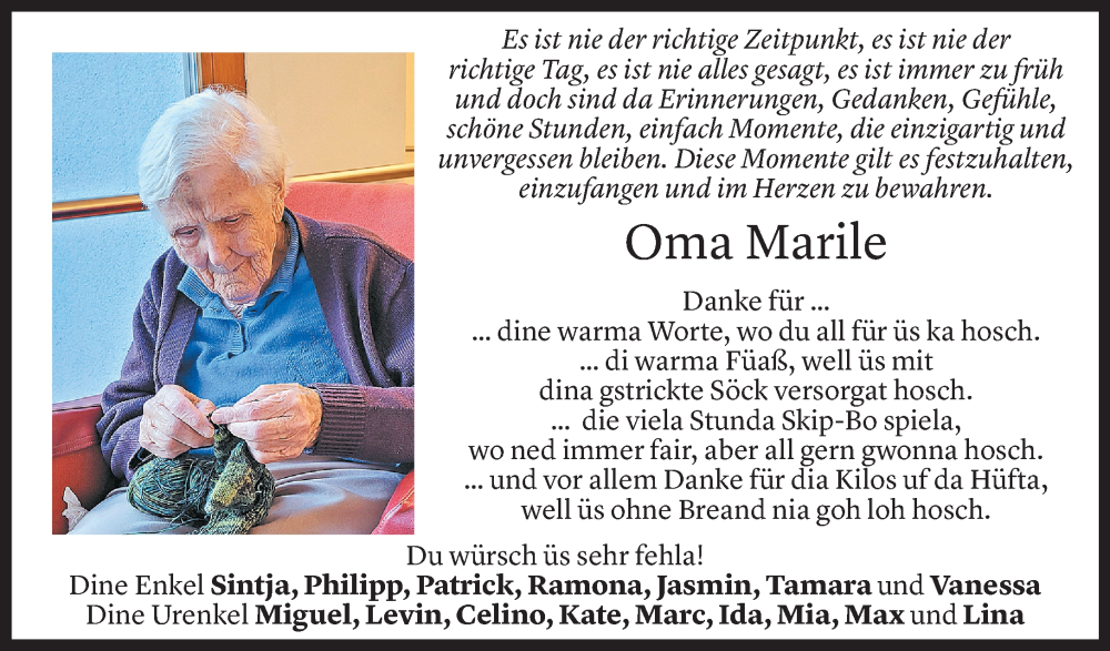  Todesanzeige für Maria Bischof vom 03.05.2023 aus Vorarlberger Nachrichten