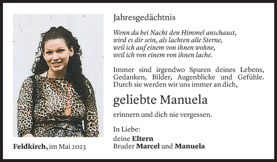 Todesanzeige von Manuela Padjen von Vorarlberger Nachrichten