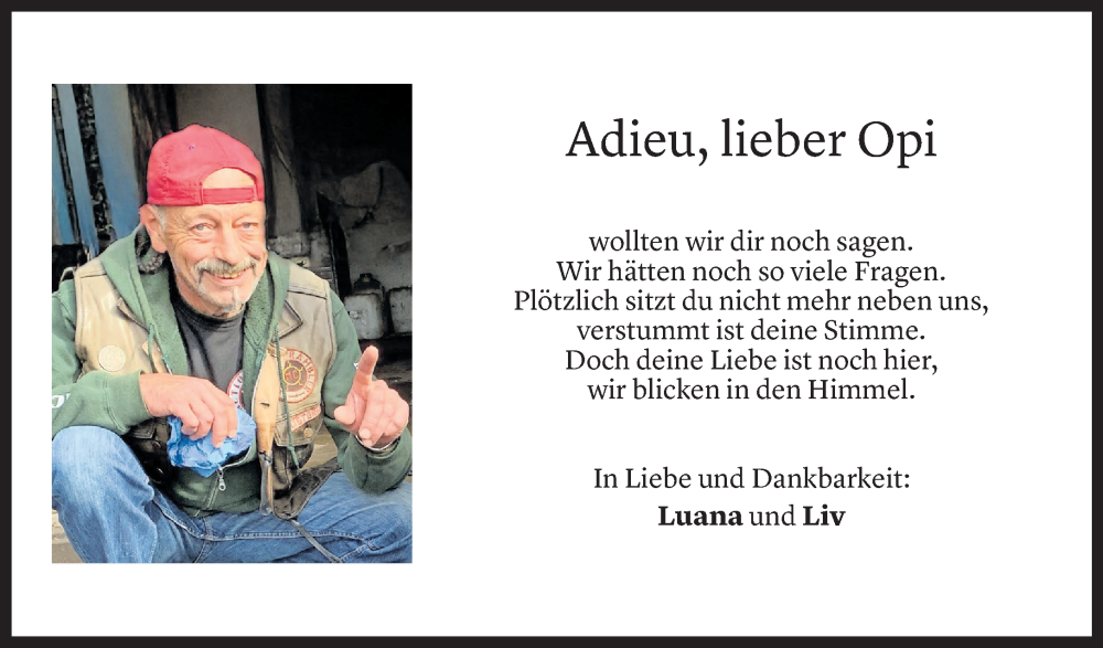  Todesanzeige für Harald Stampfl vom 24.10.2024 aus Vorarlberger Nachrichten