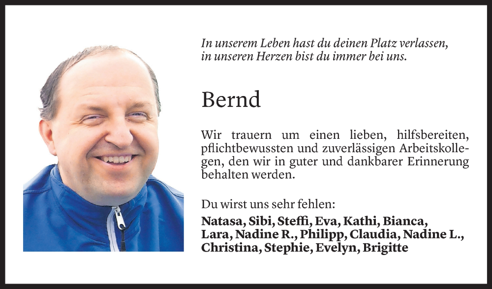  Todesanzeige für Bernd Reinstadler vom 09.10.2024 aus Vorarlberger Nachrichten