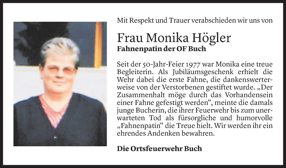  Todesanzeige für Monika Maria Högler vom 07.03.2024 aus Vorarlberger Nachrichten