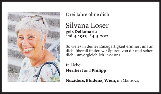 Todesanzeige von Silvana Loser von Vorarlberger Nachrichten