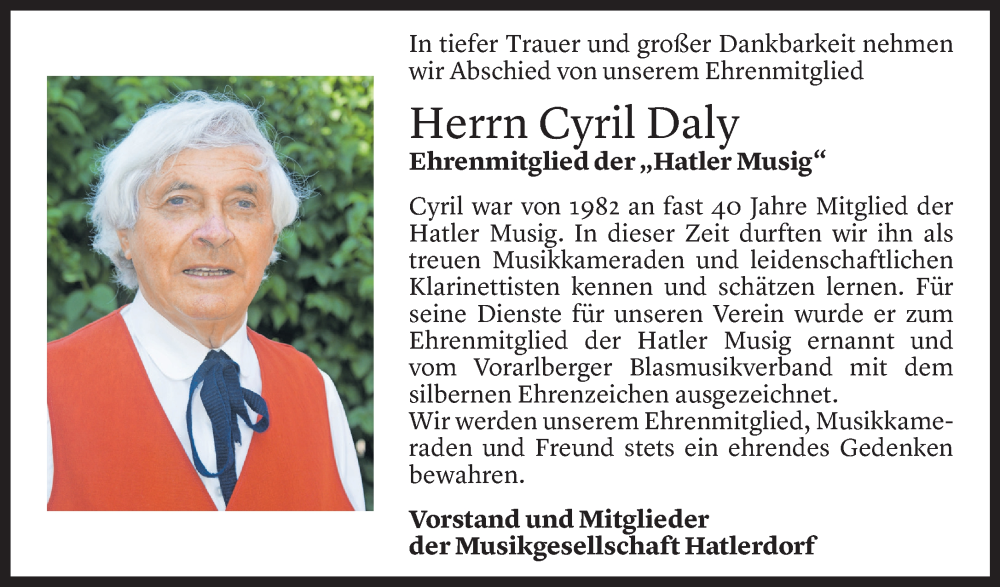  Todesanzeige für Cyril Daly vom 02.04.2024 aus Vorarlberger Nachrichten