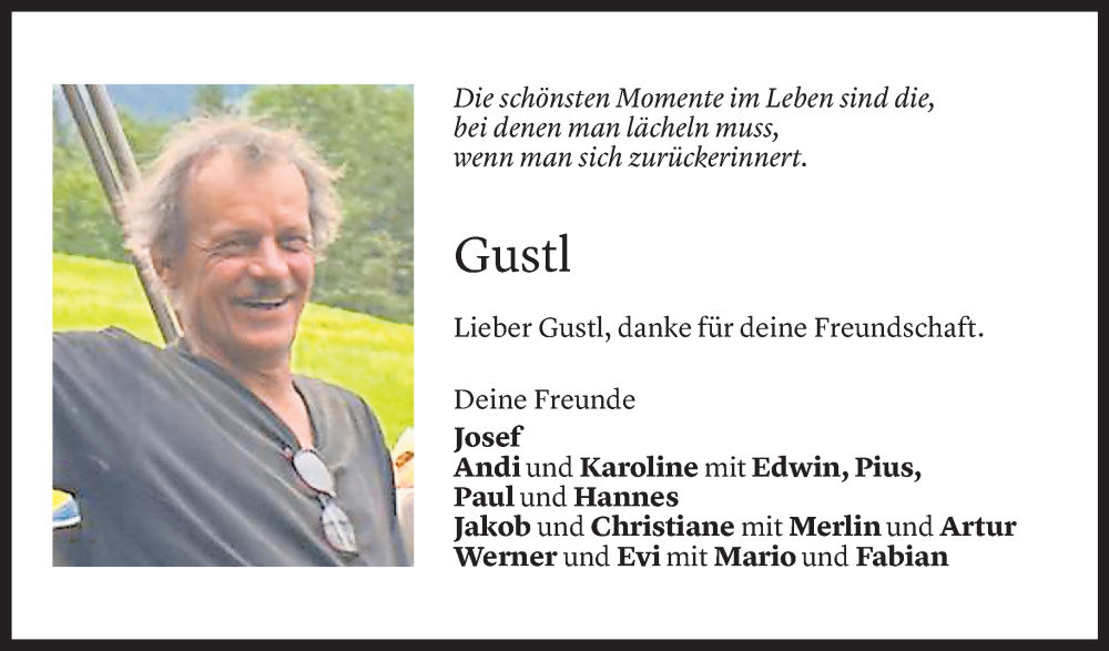  Todesanzeige für August Ofner vom 05.05.2024 aus Vorarlberger Nachrichten