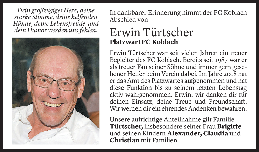  Todesanzeige für Erwin Türtscher vom 14.08.2024 aus Vorarlberger Nachrichten