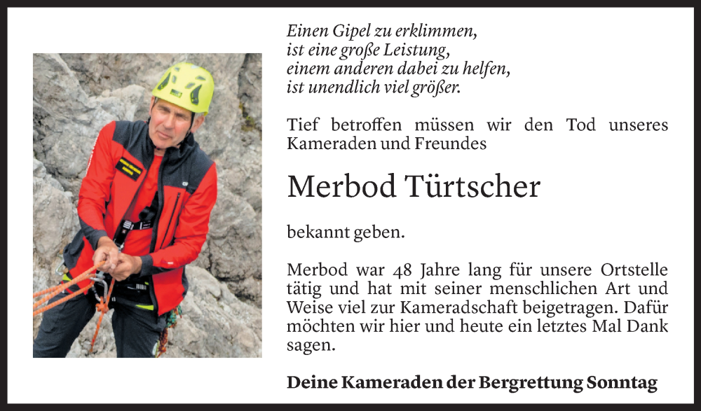  Todesanzeige für Merbod Türtscher vom 03.09.2024 aus Vorarlberger Nachrichten