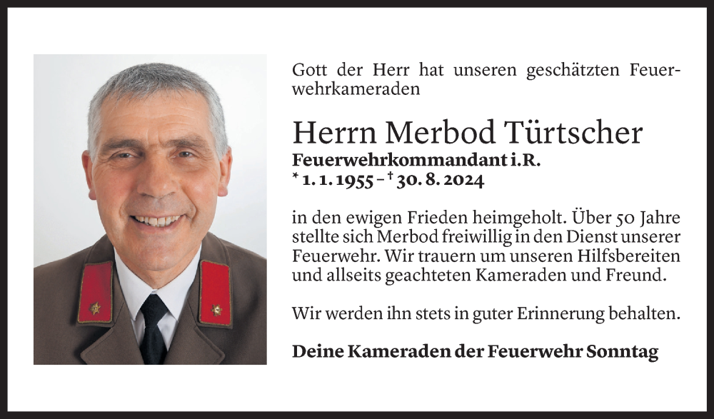  Todesanzeige für Merbod Türtscher vom 03.09.2024 aus Vorarlberger Nachrichten