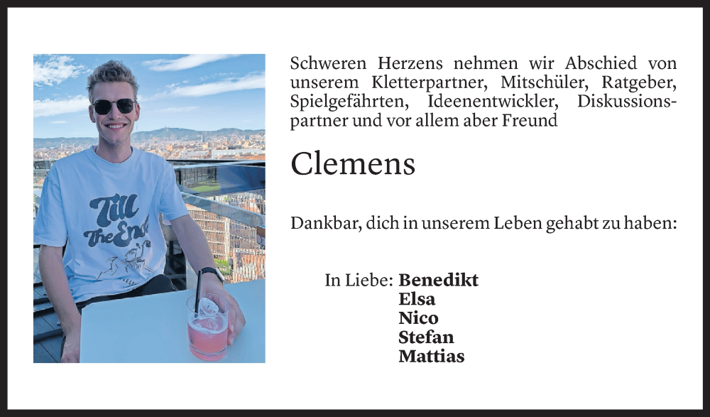  Todesanzeige für Clemens Jakob Flatschacher vom 07.10.2025 aus Vorarlberger Nachrichten