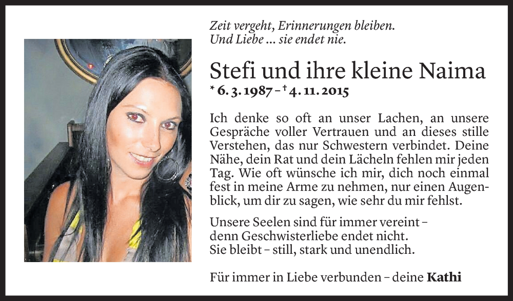  Todesanzeige für Stefanie Nesensohn vom 03.11.2025 aus Vorarlberger Nachrichten