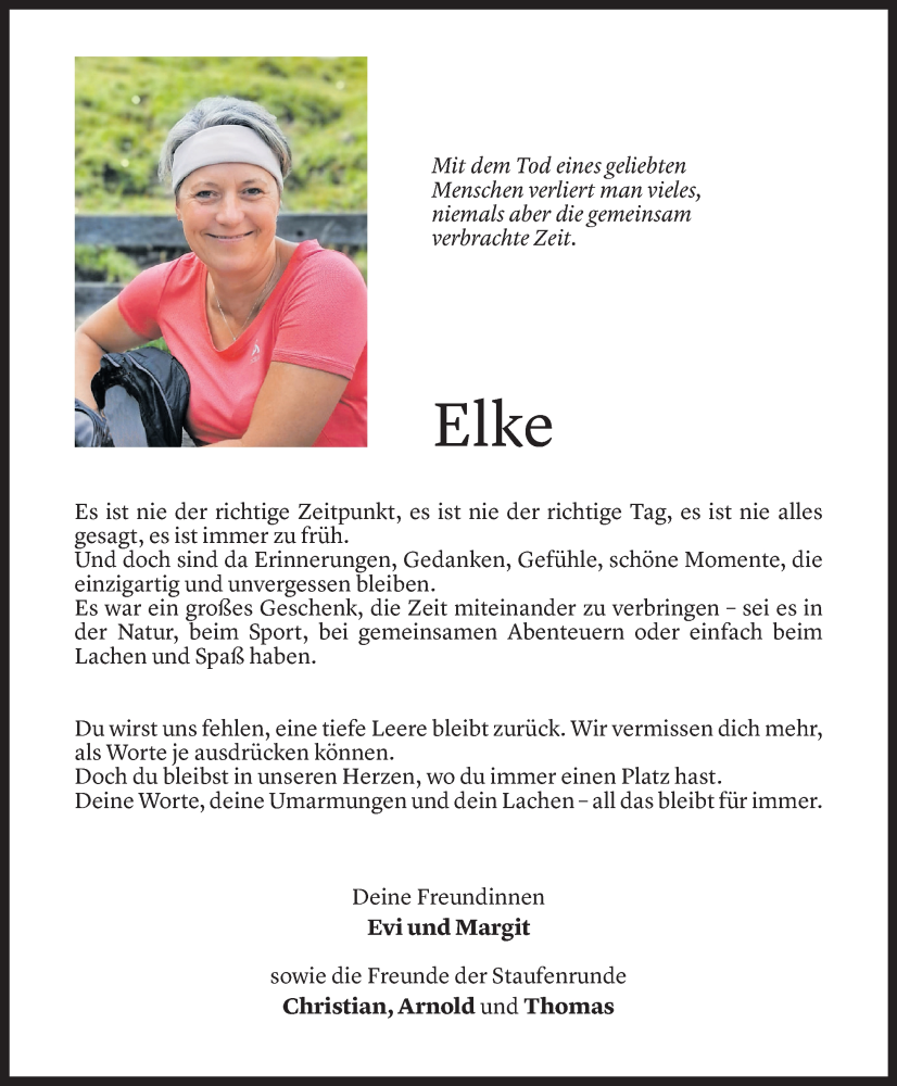  Todesanzeige für Elke Prehofer vom 21.11.2025 aus Vorarlberger Nachrichten