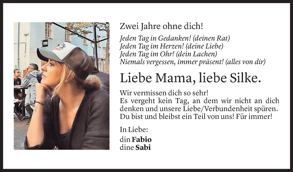  Todesanzeige für Silke Paterno-Morscher vom 11.11.2025 aus 