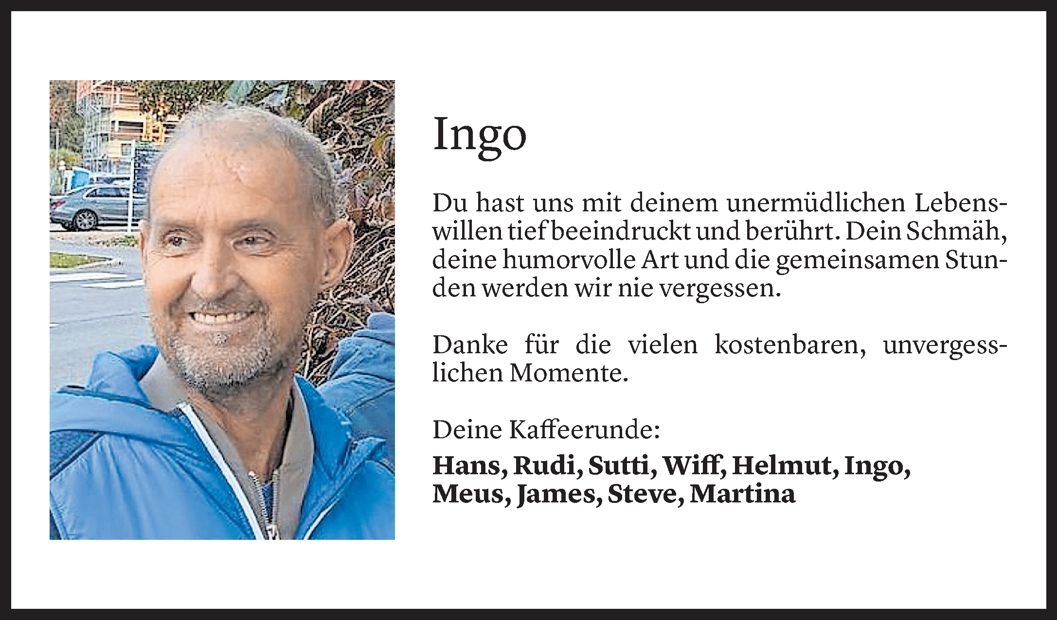  Todesanzeige für Ingemar Kohler vom 17.12.2025 aus Vorarlberger Nachrichten