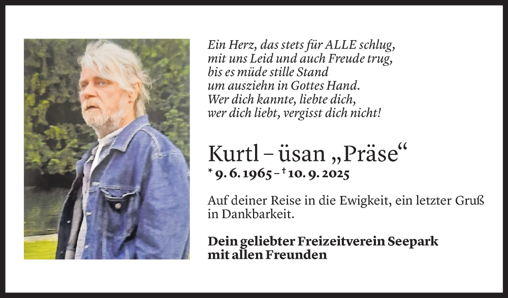  Todesanzeige für Kurtl Pietschnig vom 16.09.2025 aus Vorarlberger Nachrichten