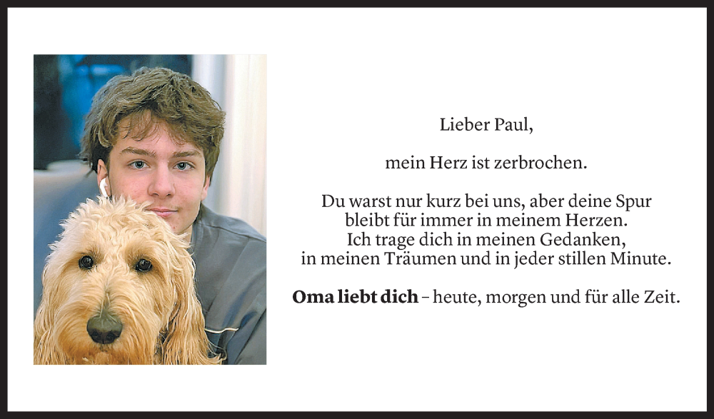  Todesanzeige für Paul Josef Neuner vom 26.01.2026 aus Vorarlberger Nachrichten