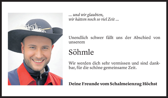 Todesanzeige von Nikolas Sohm von Vorarlberger Nachrichten